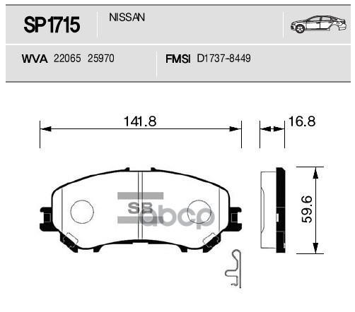 Колодки передние SANGSIN BRAKE SP1715